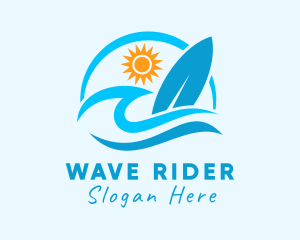 Summer Vacation Surfing logo design