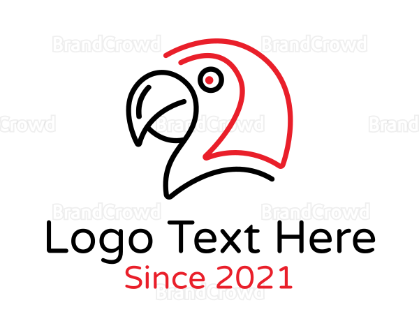 Minimalist Scary Parrot Logo