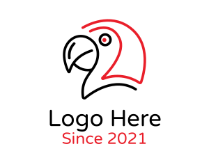 Wildlife - Minimalist Scary Parrot logo design
