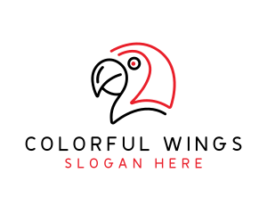 Minimalist Scary Parrot  logo design