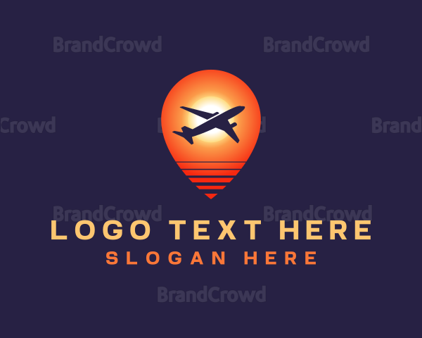 Travel Plane Sunset Logo