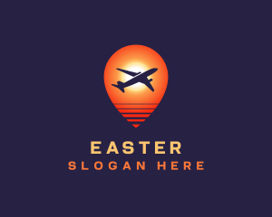 Travel Plane Sunset Logo