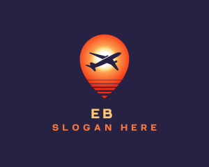 Tour Guide - Travel Plane Sunset logo design