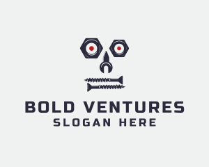 Wrench Bolt Robot logo design