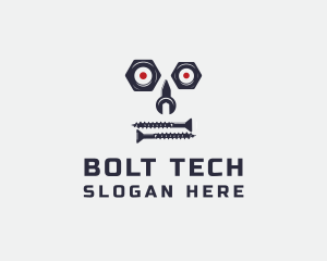 Wrench Bolt Robot logo design