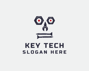 Wrench Bolt Robot logo design