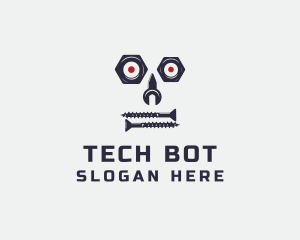 Android - Wrench Bolt Robot logo design