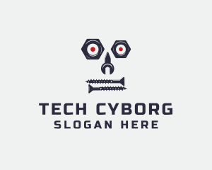 Cyborg - Wrench Bolt Robot logo design