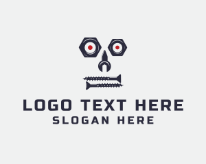 Cyborg - Wrench Bolt Robot logo design