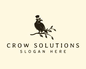 Crow Monocle Hat logo design