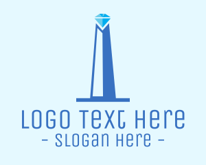 Blue - Diamond Obelisk Jewelry logo design