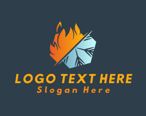 Fridge - Fire and Ice Hexagon logo design