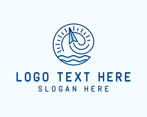 Shipping - Plane Ocean Travel Letter E logo design