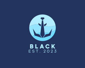 Maritime - Navy Anchor Necktie logo design