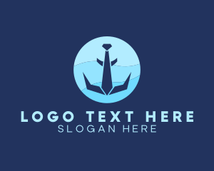 Navy Anchor Necktie  Logo