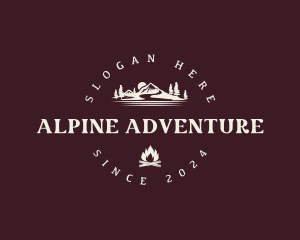 Camping Mountain Adventure logo design