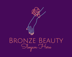 Corsage Nail Salon Beauty logo design