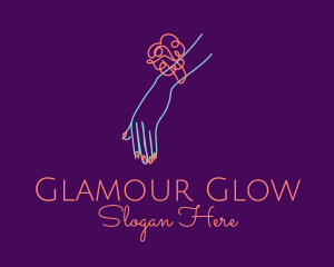 Glamour - Corsage Nail Salon Beauty logo design