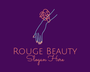 Corsage Nail Salon Beauty logo design