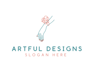 Corsage Nail Salon Beauty logo design