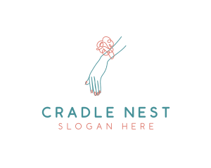 Corsage Nail Salon Beauty logo design