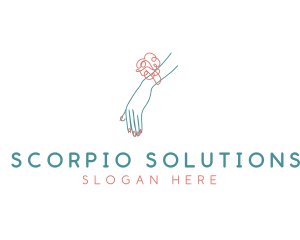 Corsage Nail Salon Beauty logo design