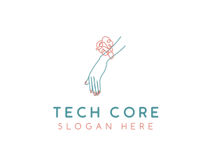 Corsage Nail Salon Beauty logo design