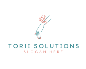 Corsage Nail Salon Beauty logo design