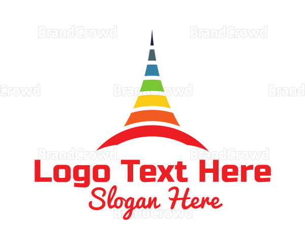 Colorful Cone Tower Logo