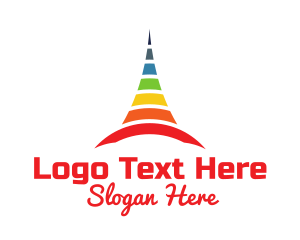 Urban Planning - Colorful Cone Tower logo design