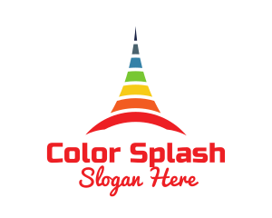 Colorful Cone Tower logo design