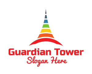 Colorful Cone Tower logo design