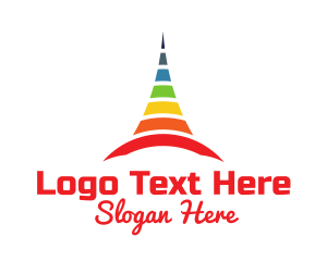 Architectural - Colorful Cone Tower logo design