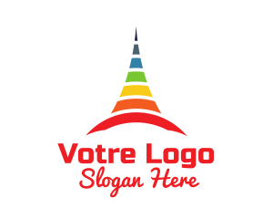 Colorful Cone Tower logo design
