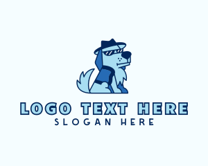 Spike Collar - Cartoon Puppy Dog logo design