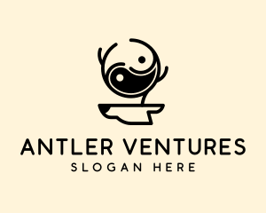Yin Yang Deer Antler logo design