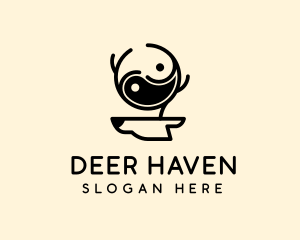 Yin Yang Deer Antler logo design