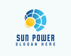 Sun Solar Panel Energy logo design