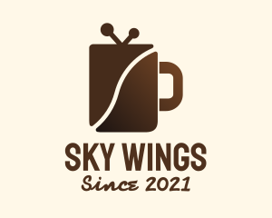 Caffeine - Brown Drinking Mug logo design