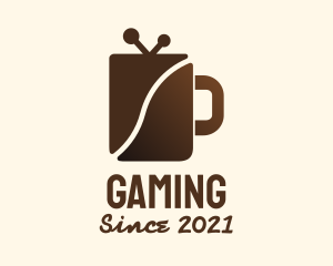 Caffeine - Brown Drinking Mug logo design