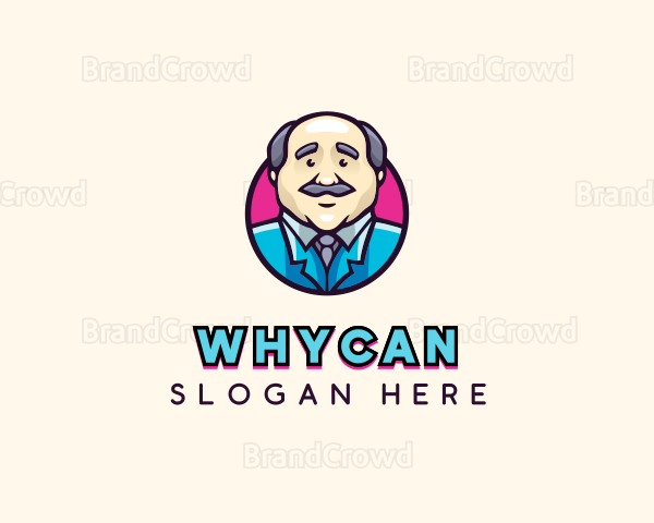 Old Man Businessman Logo