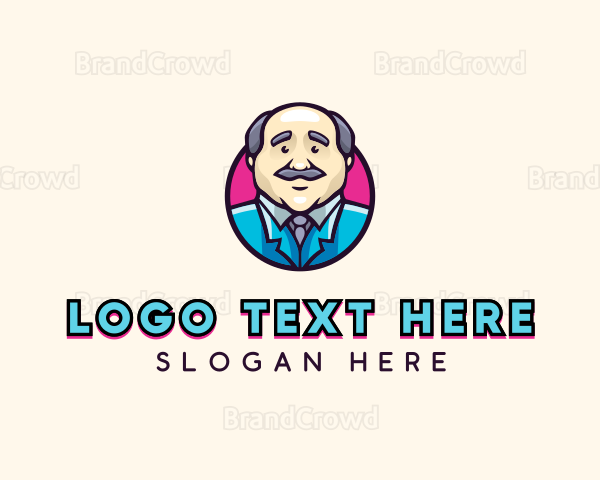 Old Man Businessman Logo