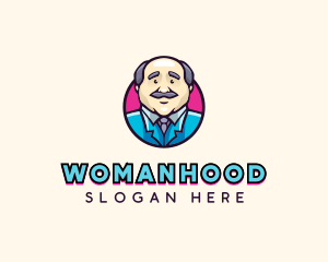 Old Man Businessman  Logo