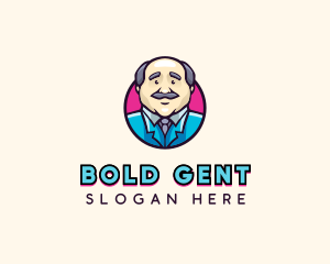 Old Man Businessman  logo design