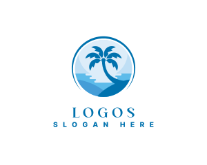 Island - Palm Tree Beach logo design