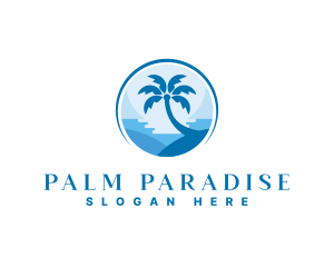 Palm Tree Beach logo design