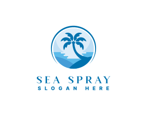 Palm Tree Beach logo design