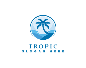 Palm Tree Beach logo design