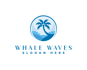 Palm Tree Beach logo design