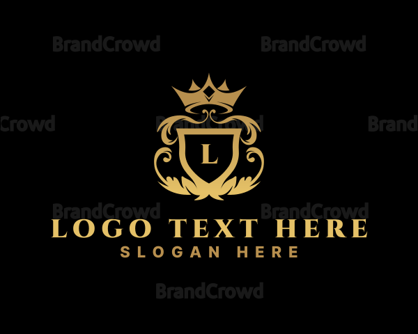 Premium Crown Shield Ornament Logo